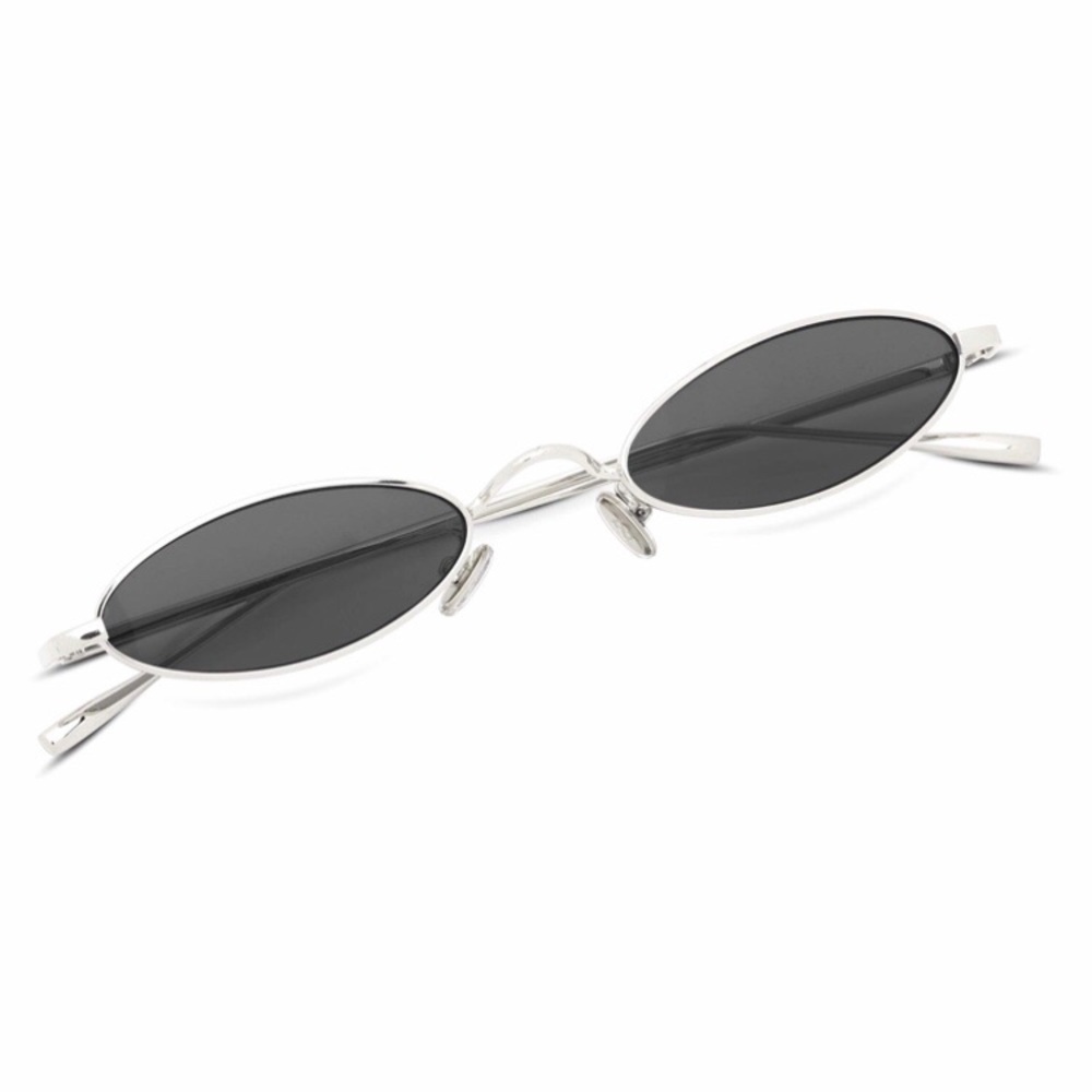 Vintage Oval Metal Frame Sunglasses For Women
